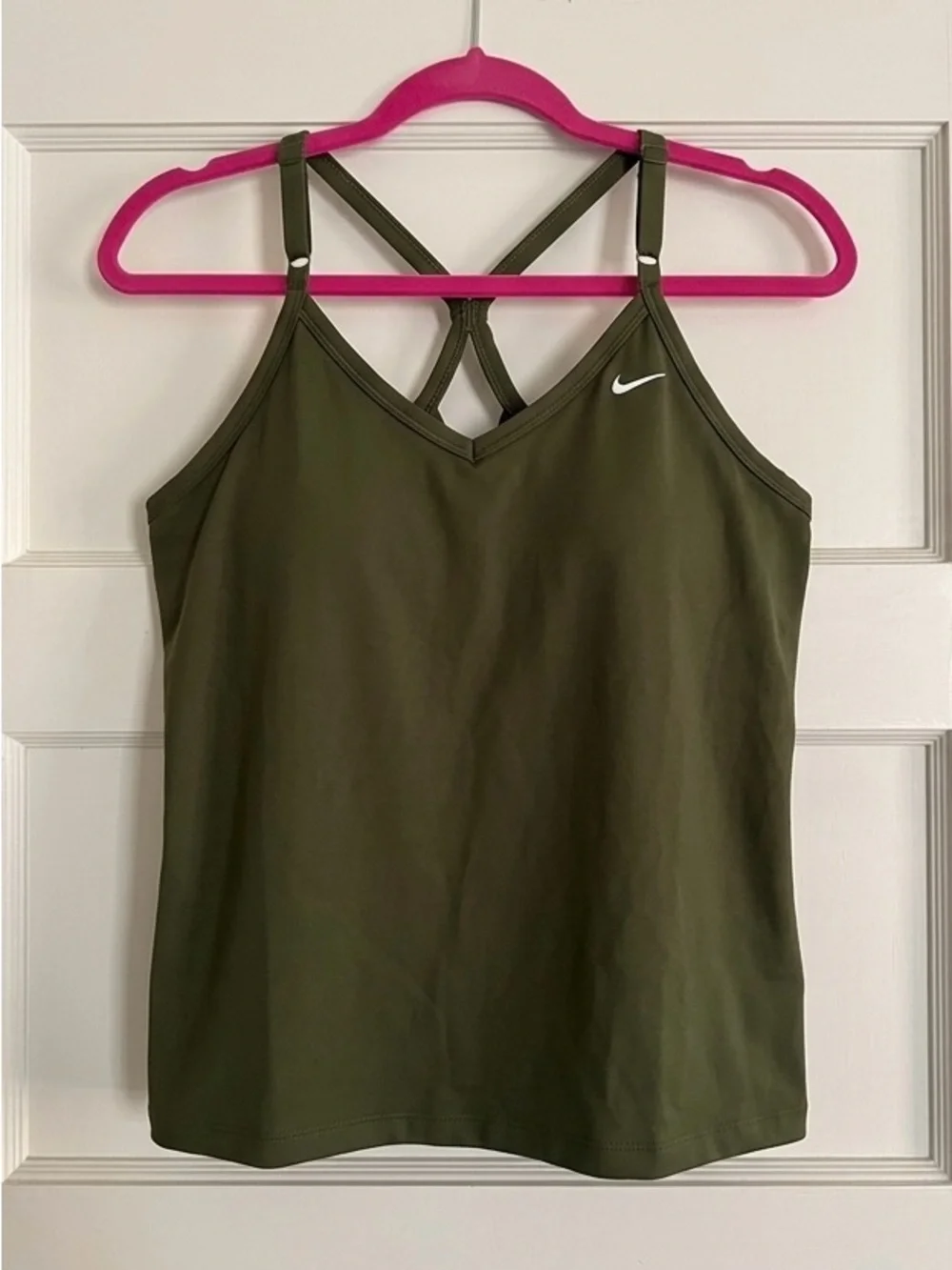 Nike Training Dri-FIT Indy Bra Tank in Olive Green Size Large